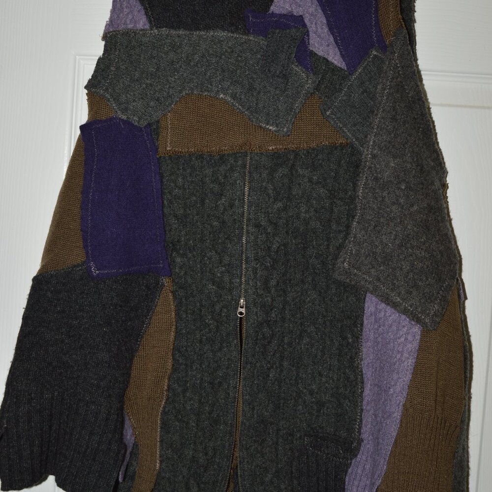 Funky Patchwork Sweater Vest Medium - image 4